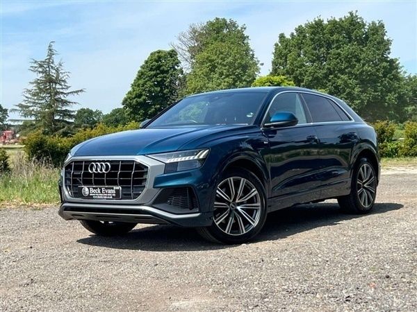 Blue Used 2022 Audi Q8 S-Line SUV | £47,400 (Expensive) - Image 1/1