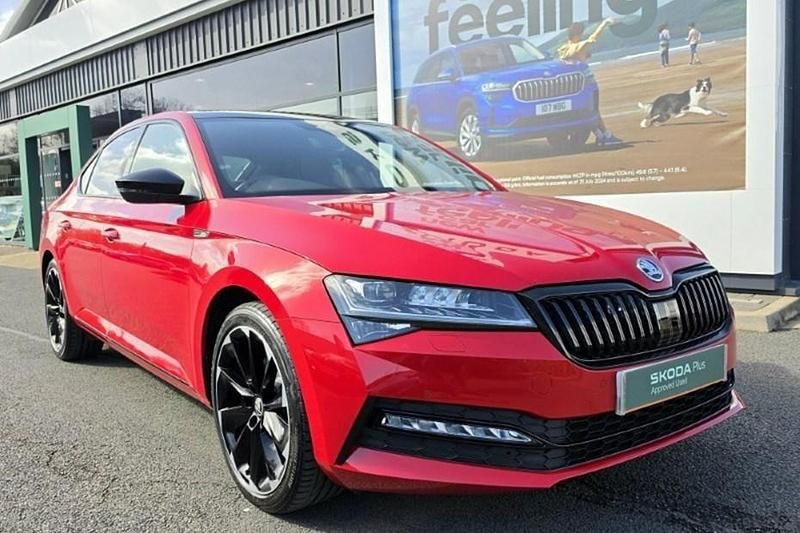 Used Skoda Superb SportlinePlus 190 HP (139 kW) 2023 Red Hatchback