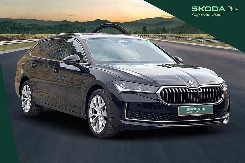Midnight black metallic Used 2024 Skoda Superb SE L Estate | £29,211 (Expensive) - Image 1/4
