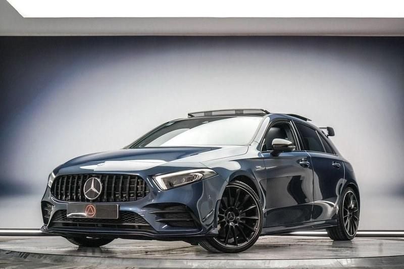 Blue Used 2021 Mercedes A35 AMG Premium Plus Hatchback | £32,500 (Fair price) - Image 1/4