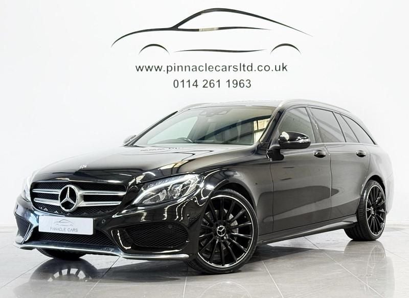 Black Used 2017 Mercedes C220 AMG line Estate | £14,450 (Fair price) - Image 1/3