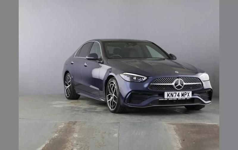 Blue Used 2024 Mercedes C300e AMG Line Premium Plus Sedan | £41,700 (Expensive) - Image 1/4