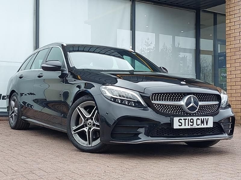 Used Mercedes C200 AMG line 184 HP (135 kW) 2019 Black Estate
