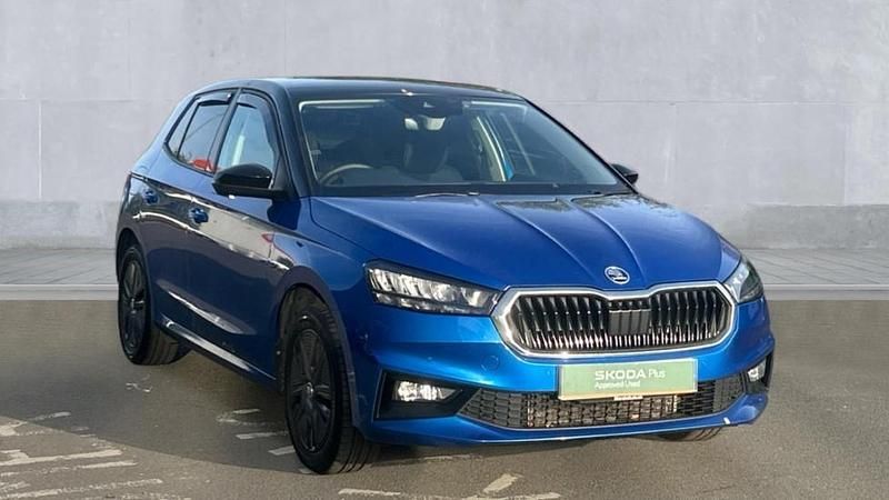 Used Skoda Fabia Design Edition 116 HP (85 kW) 2024 Race blue metallic black magic pearl effect Hatchback
