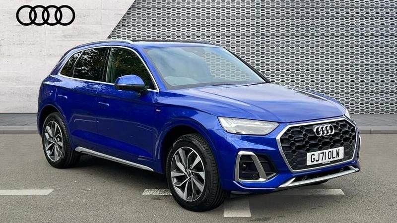 Blue Used 2021 Audi Q5 S-Line SUV | £31,597 (Fair price) - Image 1/4