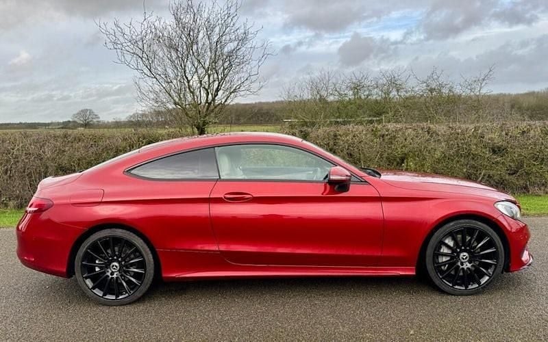 Used Mercedes C300 AMG line 245 HP (180 kW) 2017 Red Coupe