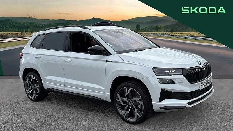 Moon white metallic New 2025 Skoda Karoq SportLine SUV | £28,995 (Super price) - Image 1/4