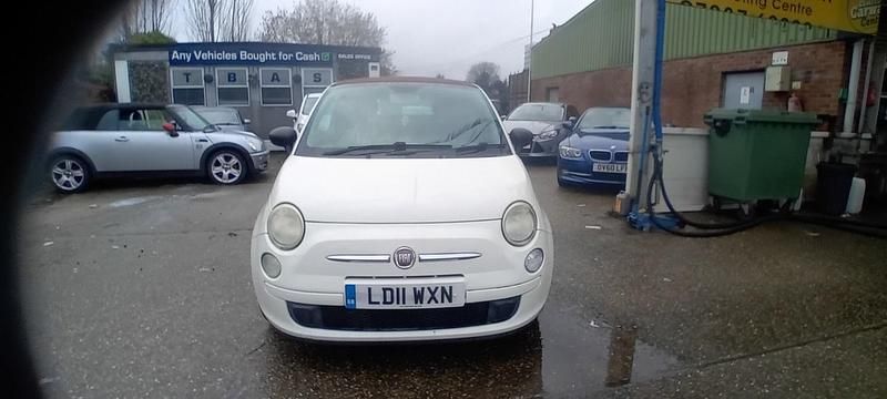 Used Fiat 500 Pop 85 HP (62 kW) 2011 White Cabriolet