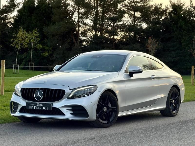 Used Mercedes C300 AMG line 258 HP (189 kW) 2019 Silver Coupe