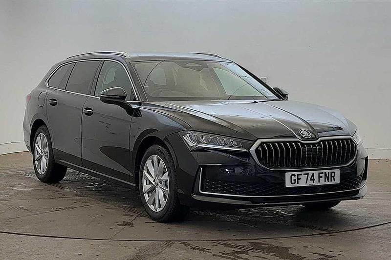 Midnight black metallic Used 2024 Skoda Superb SE Technology Estate | £27,850 (Expensive) - Image 1/4
