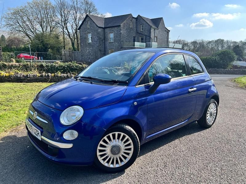 Used Fiat 500 Lounge 69 HP (50 kW) 2009 Blue Cabriolet