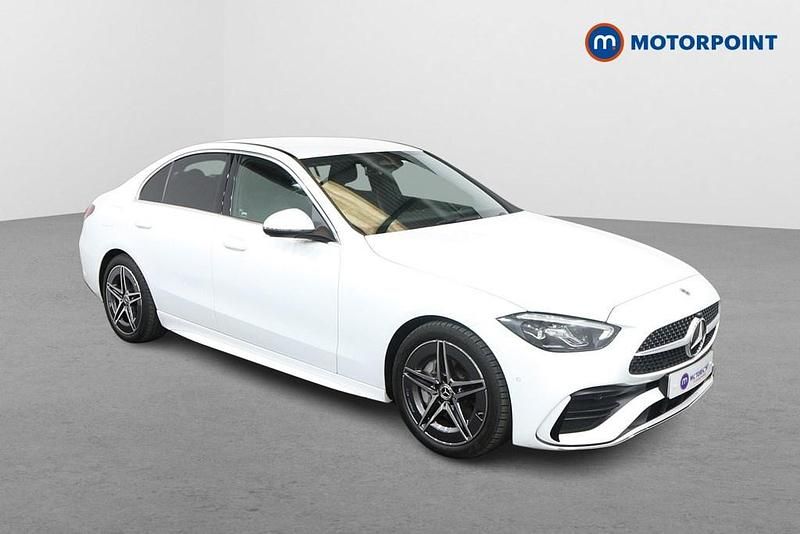 White Used 2024 Mercedes C220 AMG line Sedan | £32,849 (Fair price) - Image 1/4