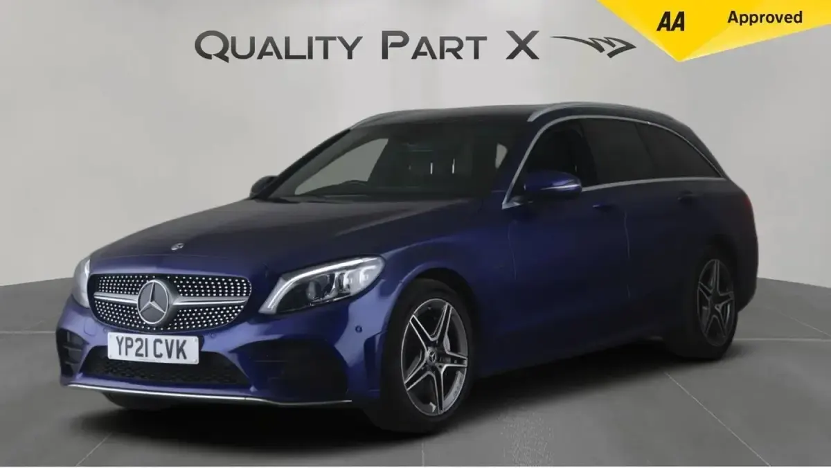 Used Mercedes C300e AMG line 2021 Blue Estate