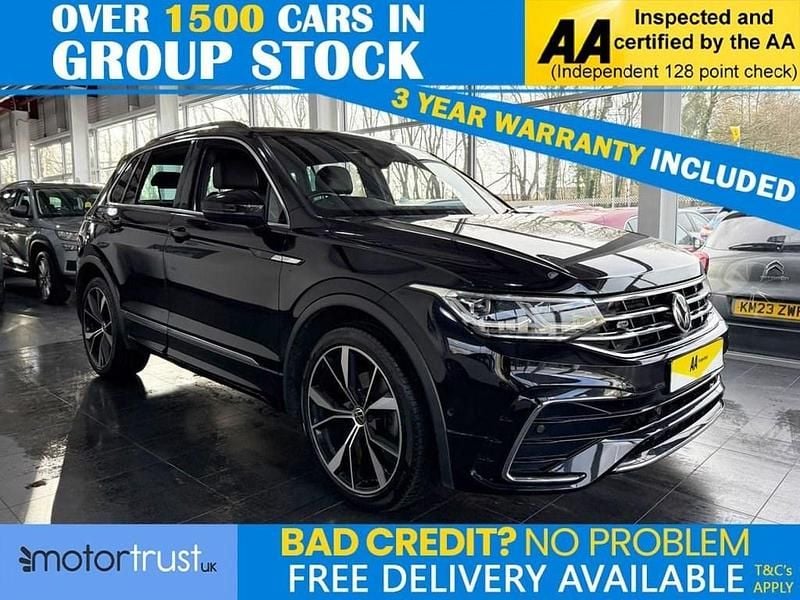 Black Used 2021 VW Tiguan R-line SUV | £22,395 (Fair price) - Image 1/2