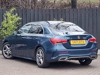 Used Mercedes A180 AMG line 136 HP (100 kW) 2021 Blue Sedan
