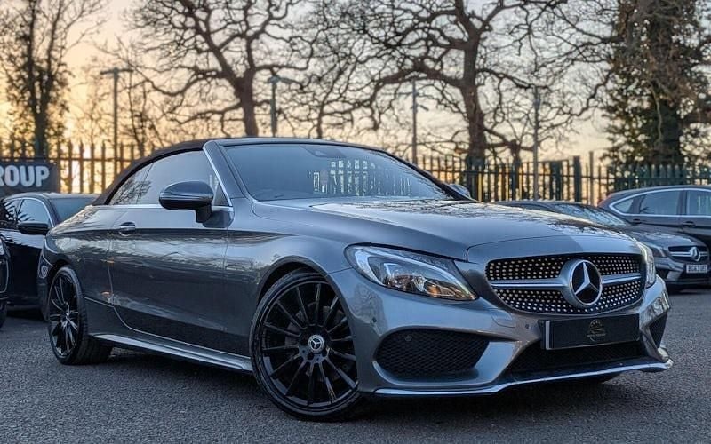 Used Mercedes C220 AMG line 170 HP (125 kW) 2017 Grey Cabriolet