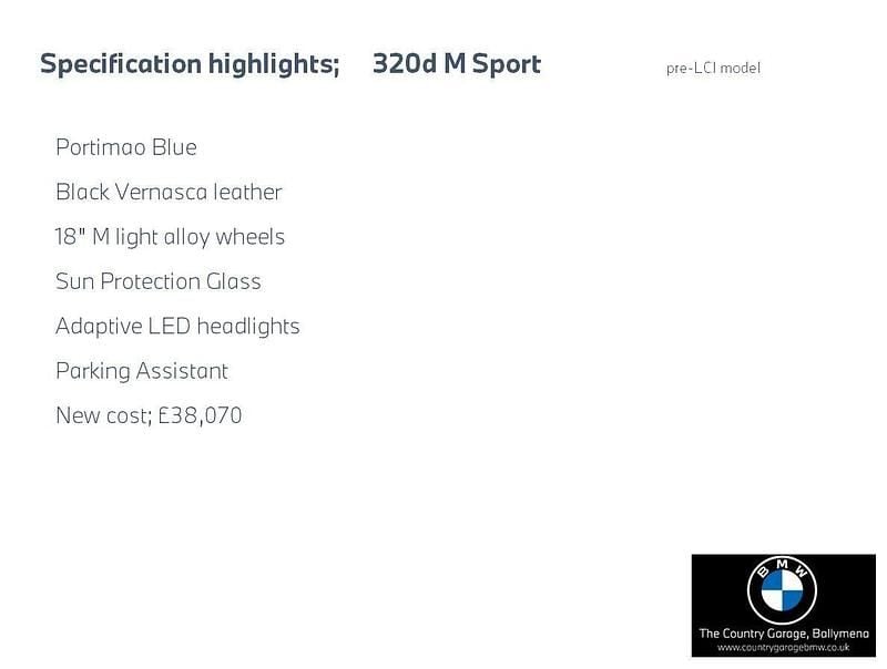 Blue Used 2020 BMW 320 M Sport Sedan | £20,995 (Fair price) - Image 1/1