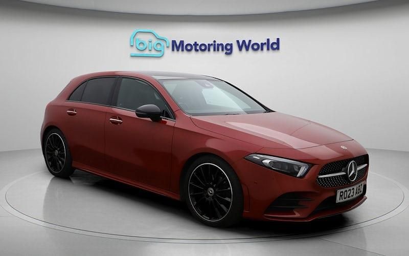 Used Mercedes A180 AMG line 136 HP (100 kW) 2022 Red Hatchback