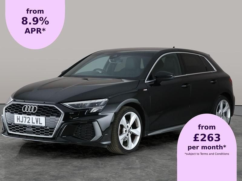 Black Used 2022 Audi A3 Sportback S-Line Hatchback | £19,682 (Fair price) - Image 1/3