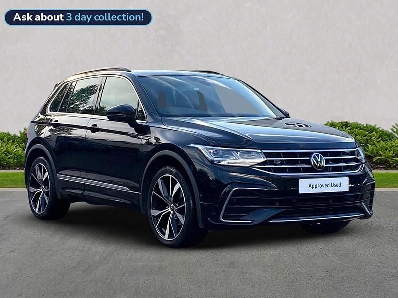 Black Used 2022 VW Tiguan R-line SUV | £26,499 (Expensive) - Image 1/4
