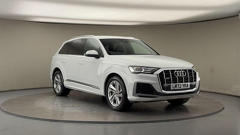 Glacier white metallic/glacier white metallic Used 2022 Audi Q7 S-Line SUV | £37,200 (Good price) - Image 1/4