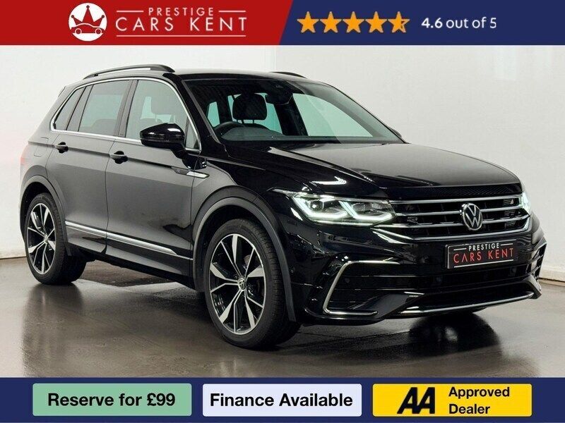 Black Used 2021 VW Tiguan R-line SUV | £24,025 (Good price) - Image 1/4