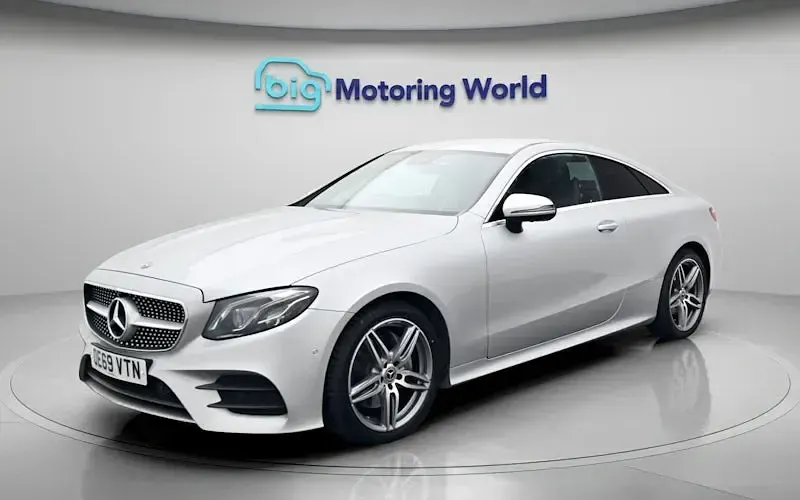 Used Mercedes E220 AMG line 194 HP (142 kW) 2019 Silver Coupe