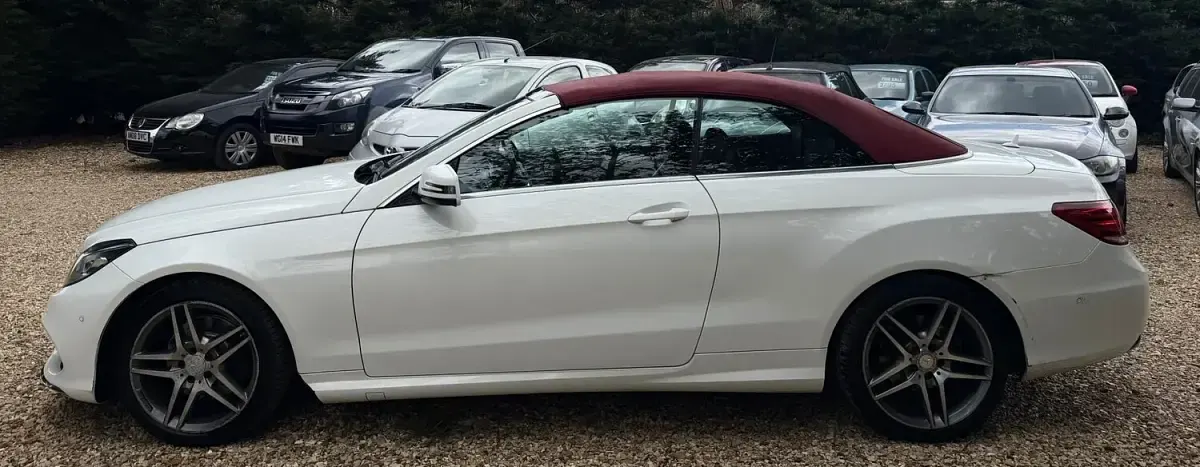 Used Mercedes E220 AMG line 174 HP (127 kW) 2014 White Cabriolet