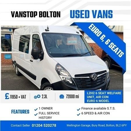 White Used 2020 Vauxhall Movano Edition Van | £14,340 - Image 1/1