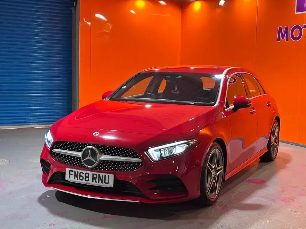 Used Mercedes A200 AMG line 163 HP (119 kW) 2019 Red Hatchback