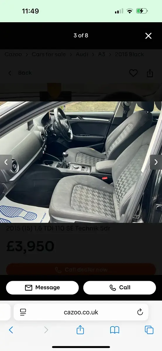Used Audi A3 2015 Black Hatchback