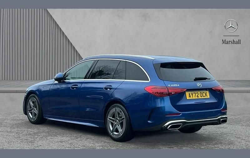 Used Mercedes C220 AMG line 200 HP (147 kW) 2023 Spectral blue metallic Estate