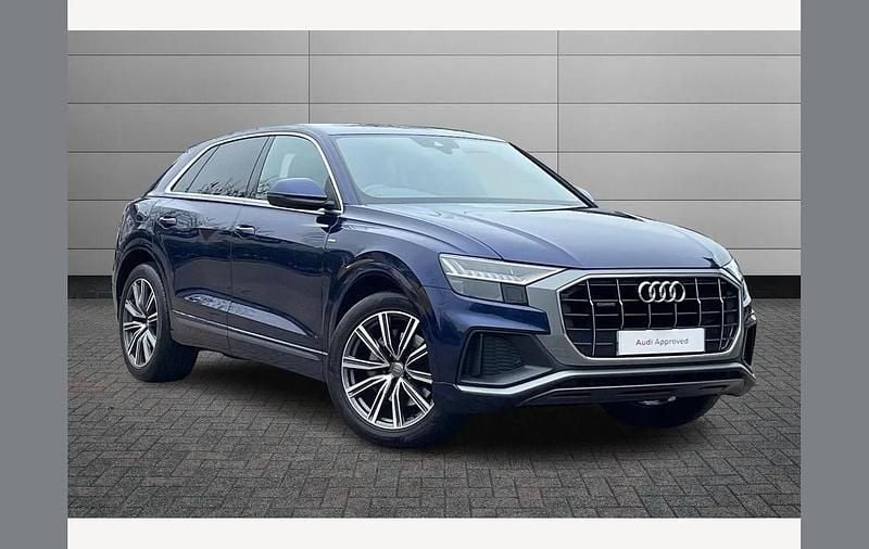 Blue Used 2020 Audi Q8 S-Line SUV | £39,695 (Fair price) - Image 1/4