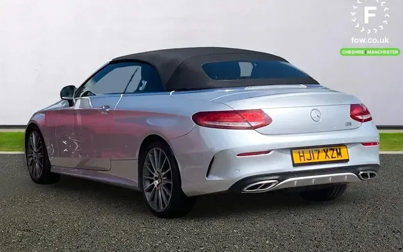 Used Mercedes C220 AMG line 170 HP (125 kW) 2017 Silver Cabriolet