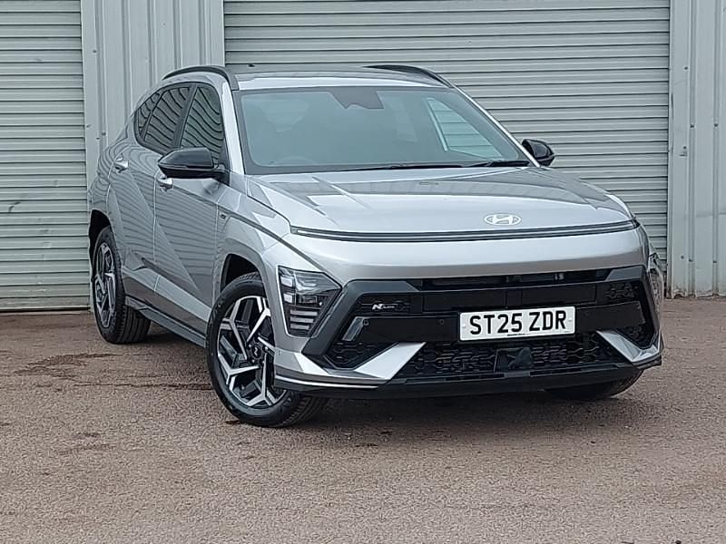 Metallic shimmering silver New 2025 Hyundai Kona N Line SUV | £25,998 (Good price) - Image 1/4