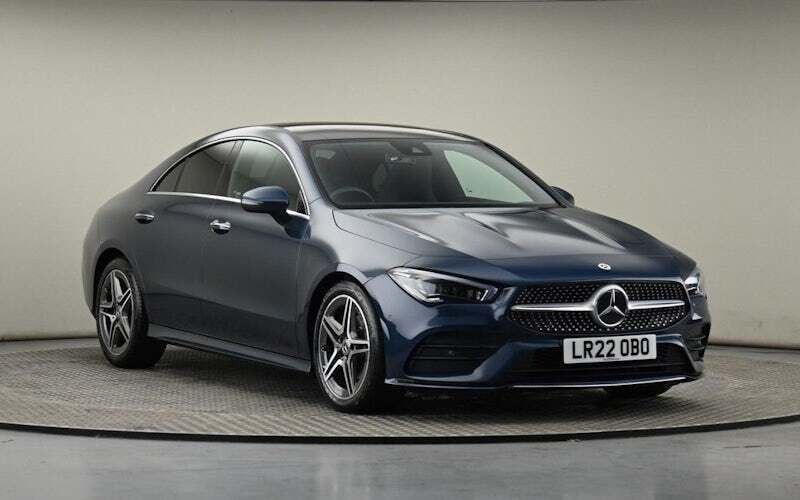 Denim blue metallic finish Used 2022 Mercedes CLA180 AMG line Sedan | £26,600 (Fair price) - Image 1/4
