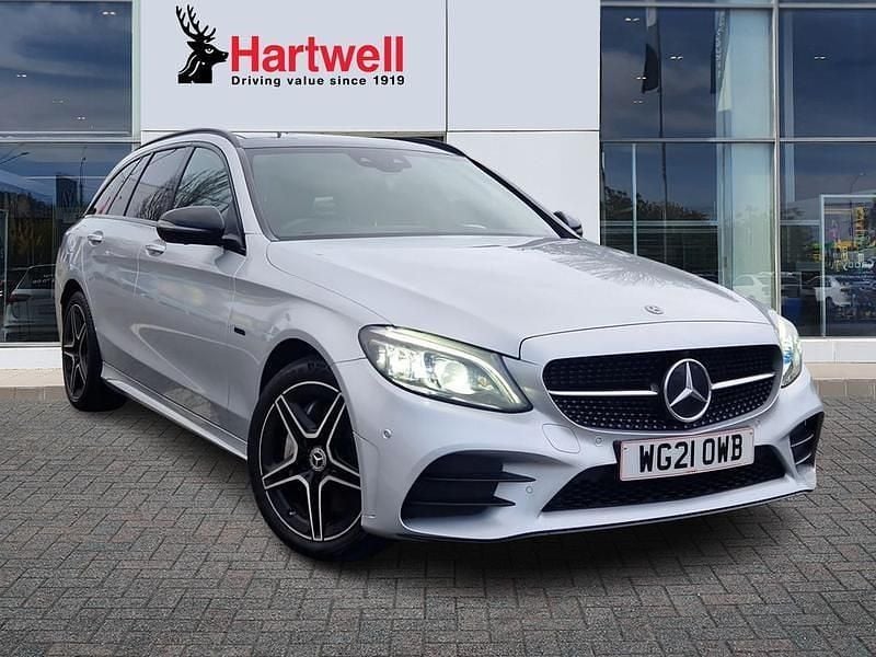 Silver Used 2021 Mercedes C300e AMG line Estate | £18,949 (Fair price) - Image 1/3