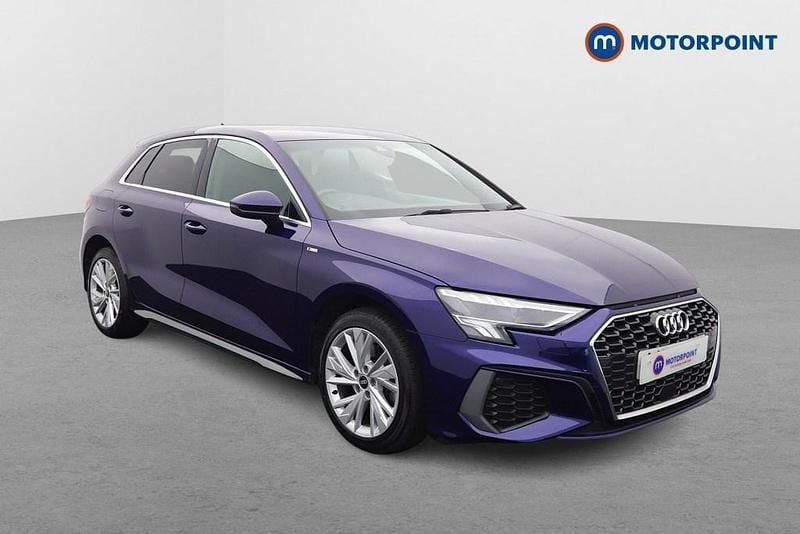 Blue Used 2021 Audi A3 e-tron S-Line Hatchback | £20,449 (Fair price) - Image 1/4