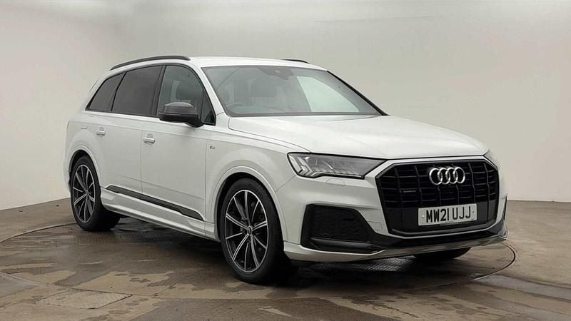 Glacier white Used 2021 Audi Q7 Black Edition SUV | £37,949 (Fair price) - Image 1/3
