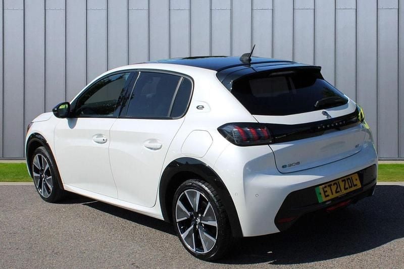 White Used 2021 Peugeot e-208 GT Hatchback | £12,069 (Fair price) - Image 1/4
