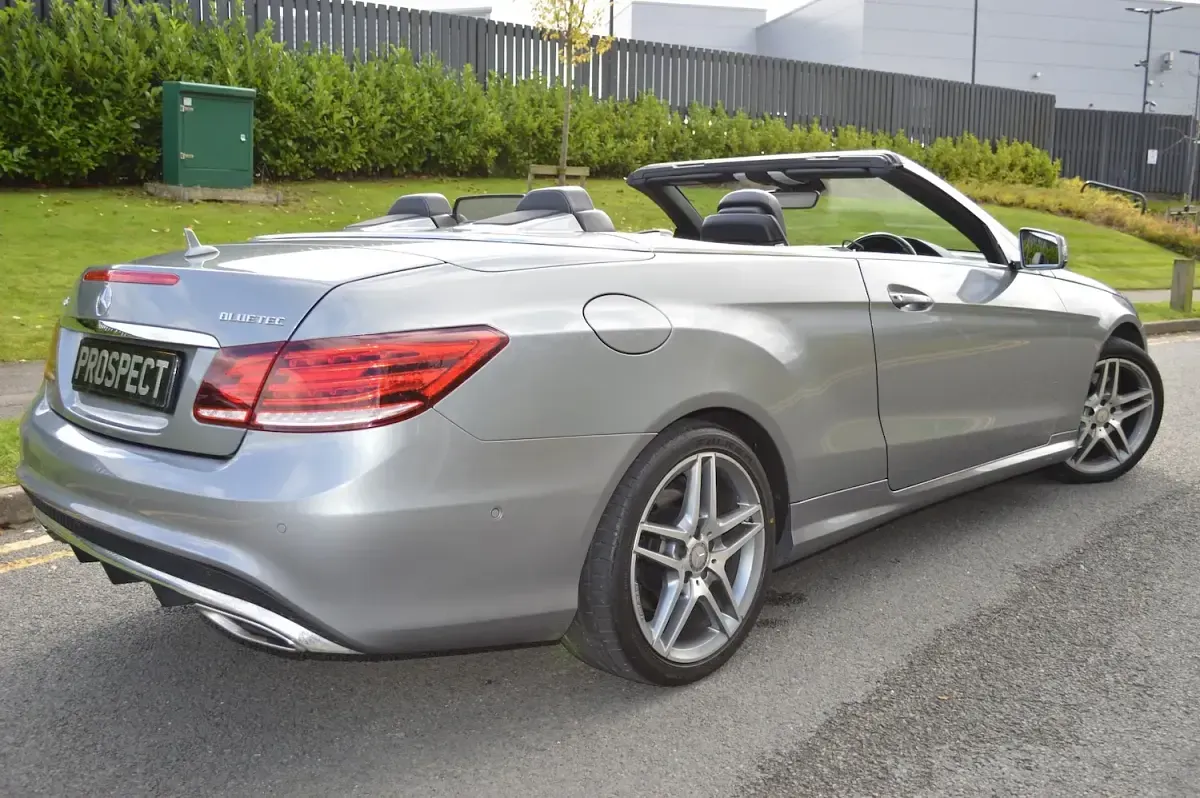 Used Mercedes E220 AMG line 2015 Palladium silver metallic Cabriolet
