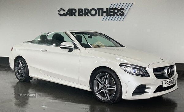 White Used 2019 Mercedes C220 AMG Line Premium Plus Cabriolet | £19,995 (Good price) - Image 1/4