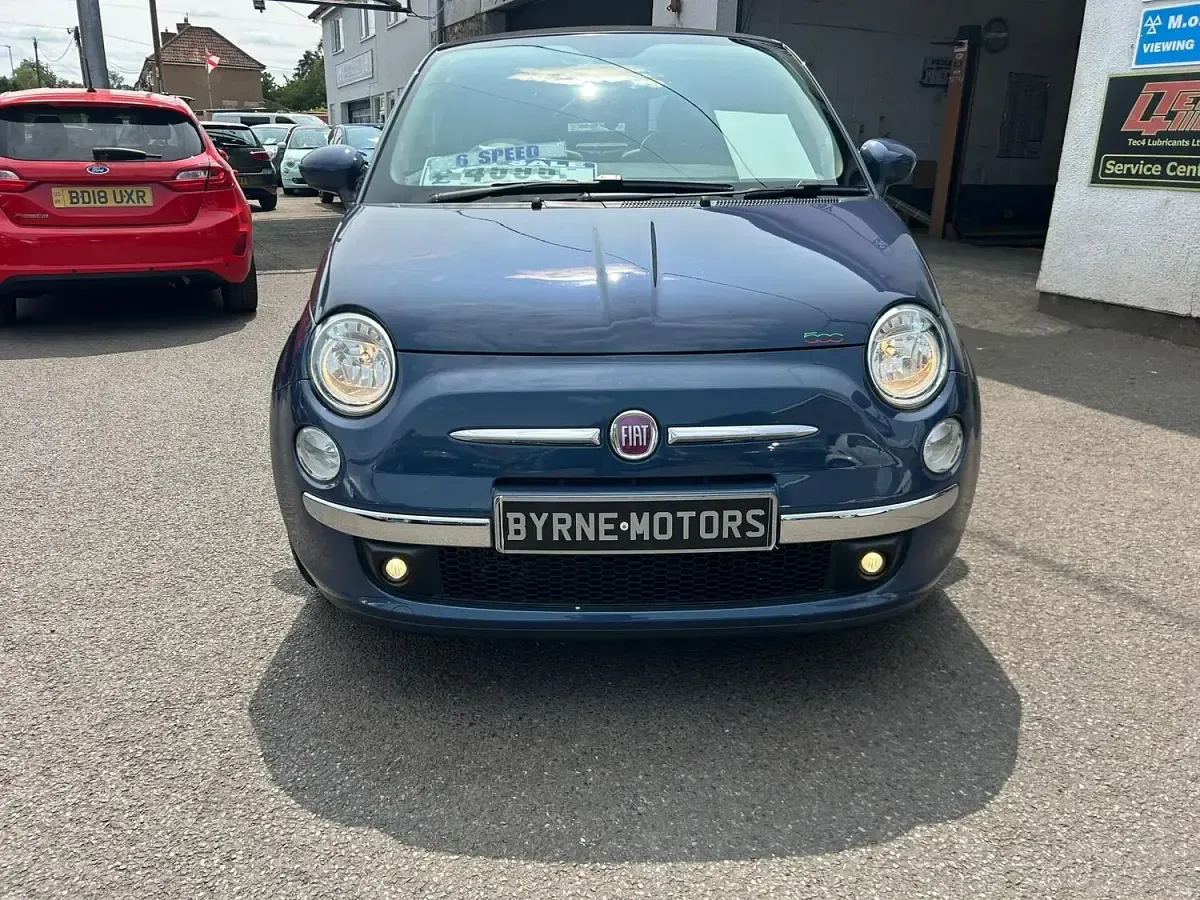 Used Fiat 500 Lounge 85 HP (62 kW) 2014 Blue Cabriolet