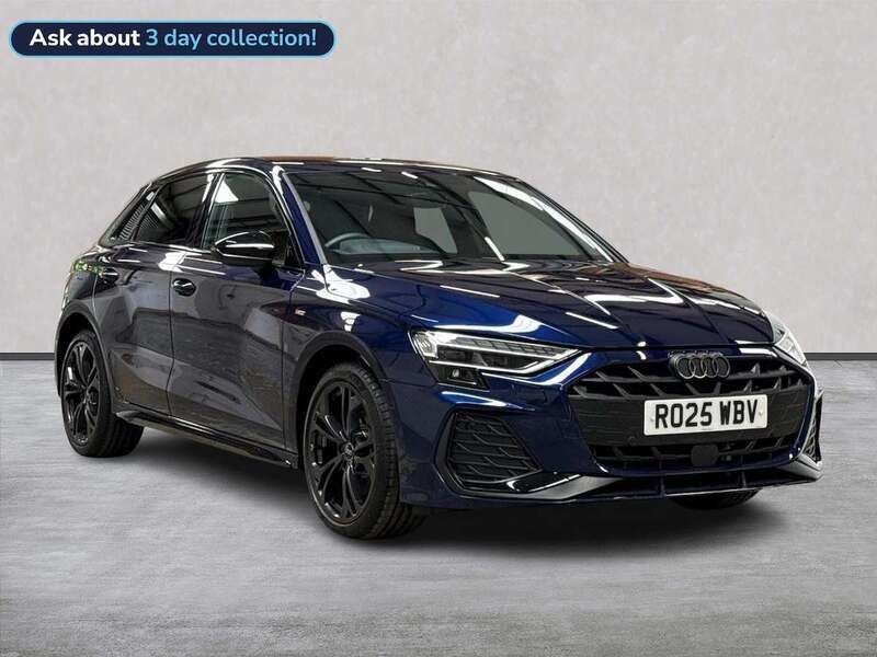Blue Used 2025 Audi A3 e-tron Black Edition Hatchback | £38,694 - Image 1/4