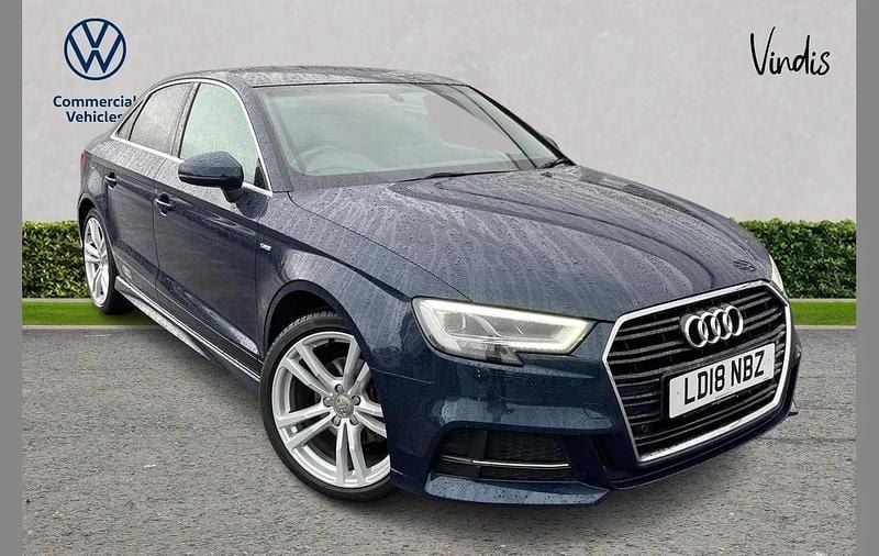 Used Audi A3 S-Line 150 HP (110 kW) 2018 Blue Sedan