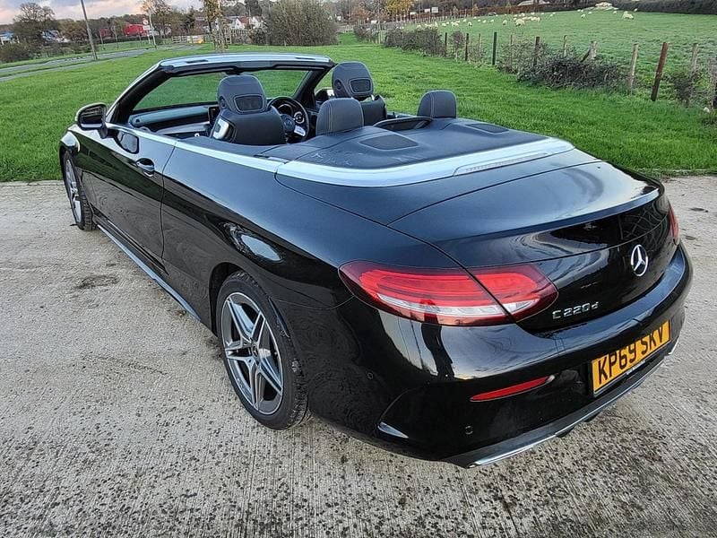 Used Mercedes C220 AMG line 194 HP (142 kW) 2019 Black Cabriolet
