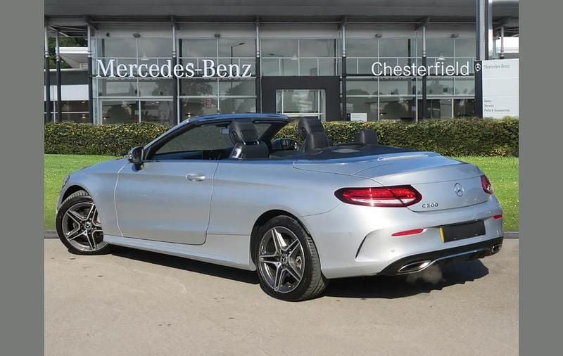 Used Mercedes C200 AMG line 180 HP (132 kW) 2019 Silver Cabriolet