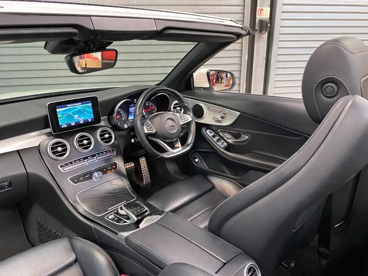 Used Mercedes C220 AMG line 175 HP (128 kW) 2017 White Cabriolet