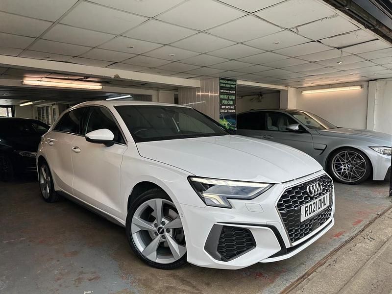 White Used 2021 Audi A3 Sportback e-tron S-Line Sedan | £13,150 (A bit pricey) - Image 1/4