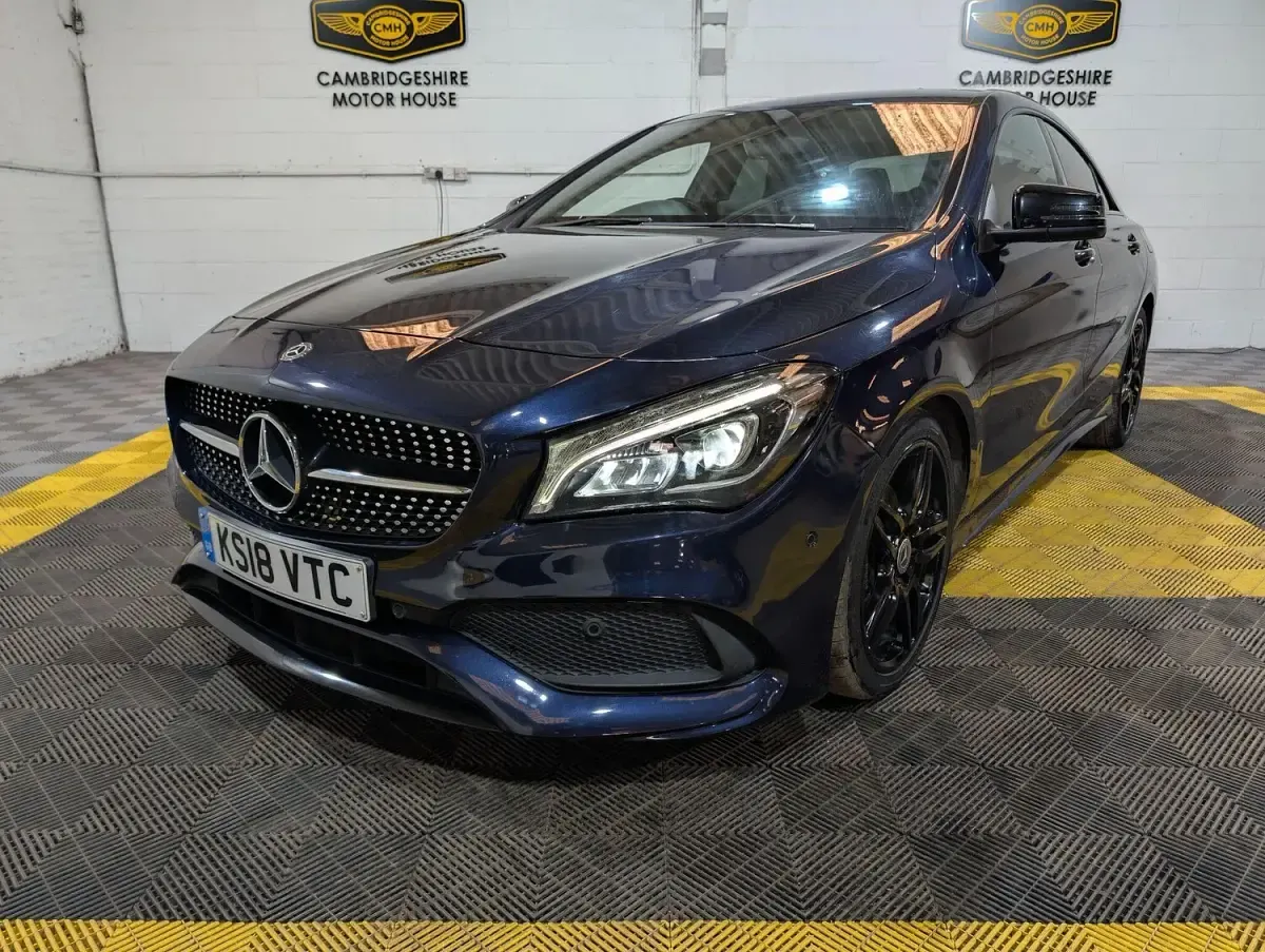 Used Mercedes CLA200 AMG line 136 HP (100 kW) 2018 Blue Coupe